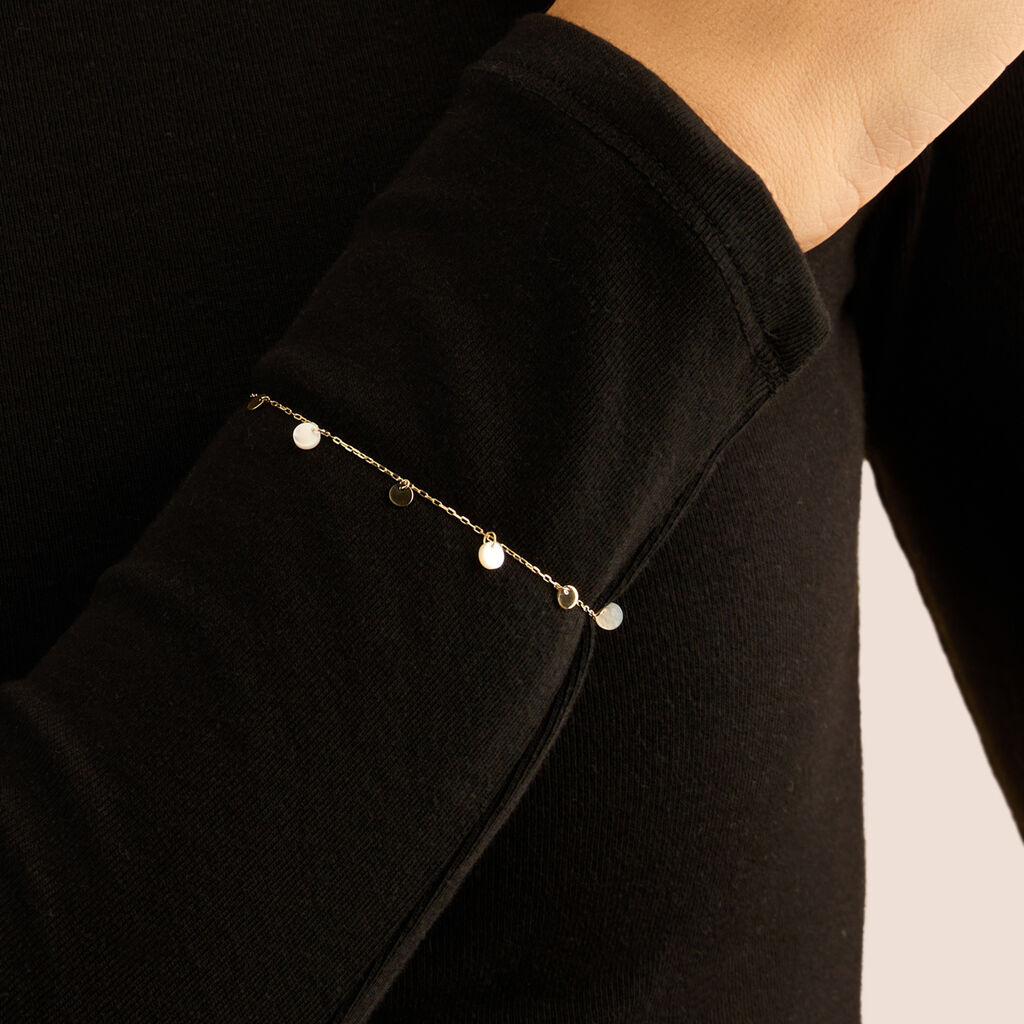 Bracciale Stroili Beverly Oro Giallo 9 Kt Madreperla Bianca