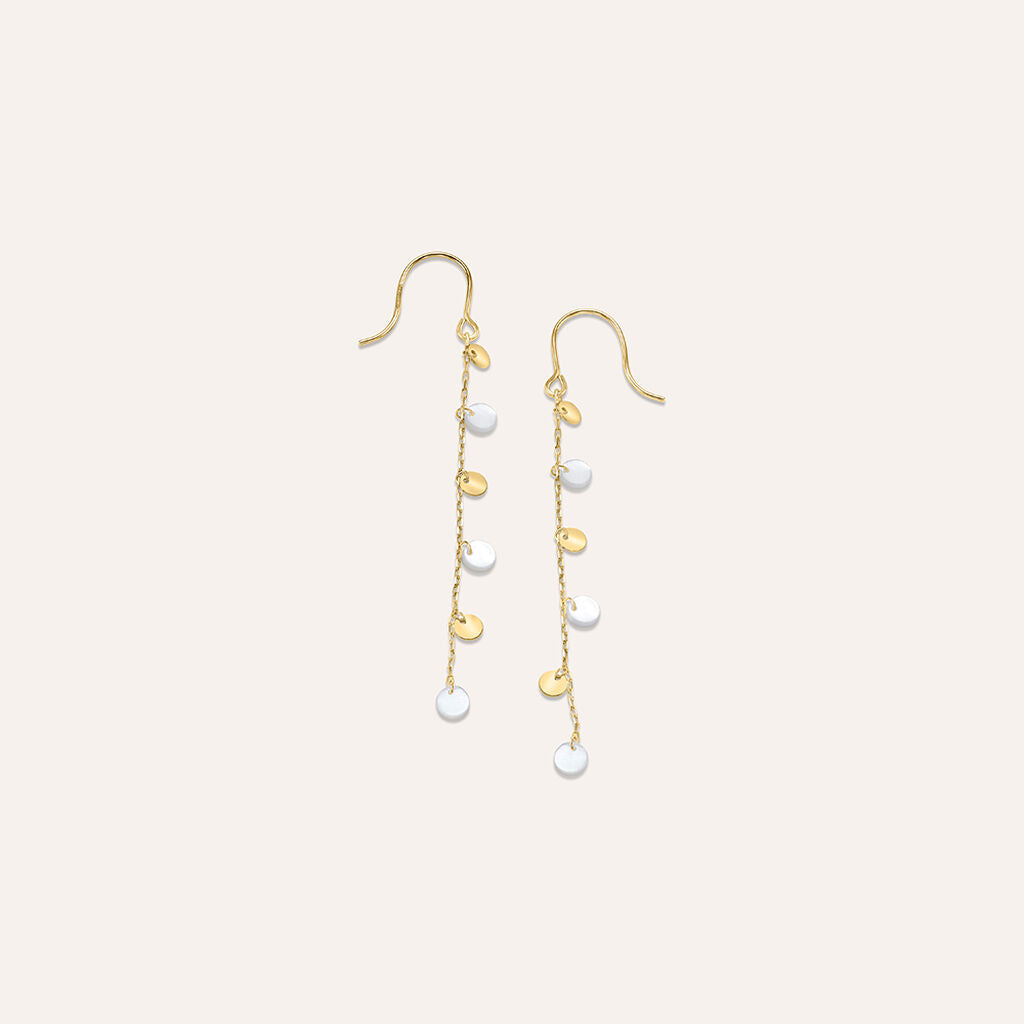 Orecchini Pendenti Stroili Beverly Oro Giallo 9 Kt e Madreperla