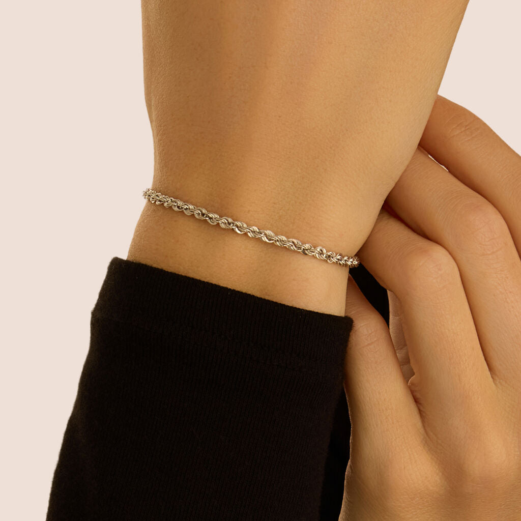 Bracciale Unisex Stroili L'Homme Or Oro Bianco 9 Kt Fune