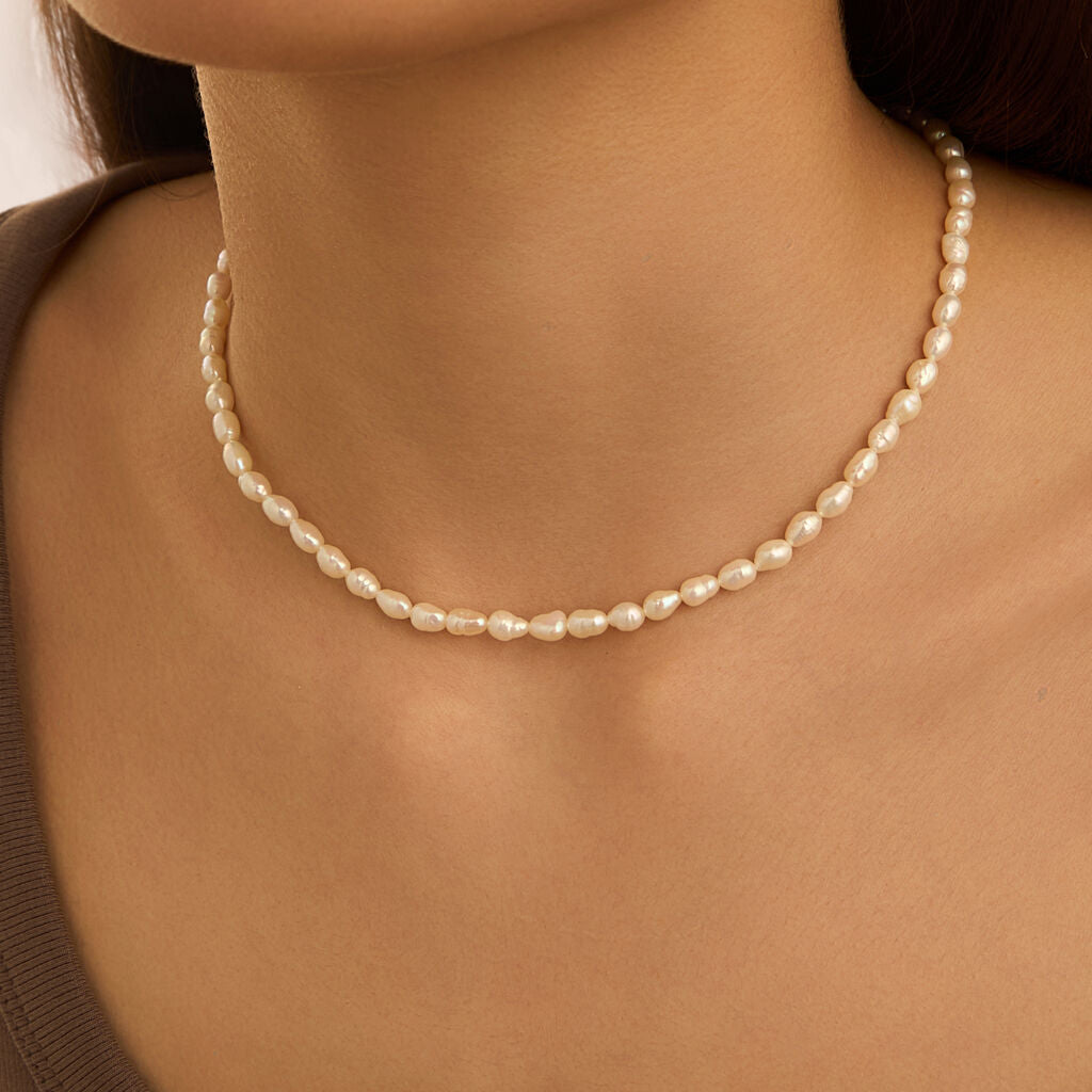 Collana Stroili Gabrielle Oro Giallo 9 Kt e Perle D'acqua Dolce