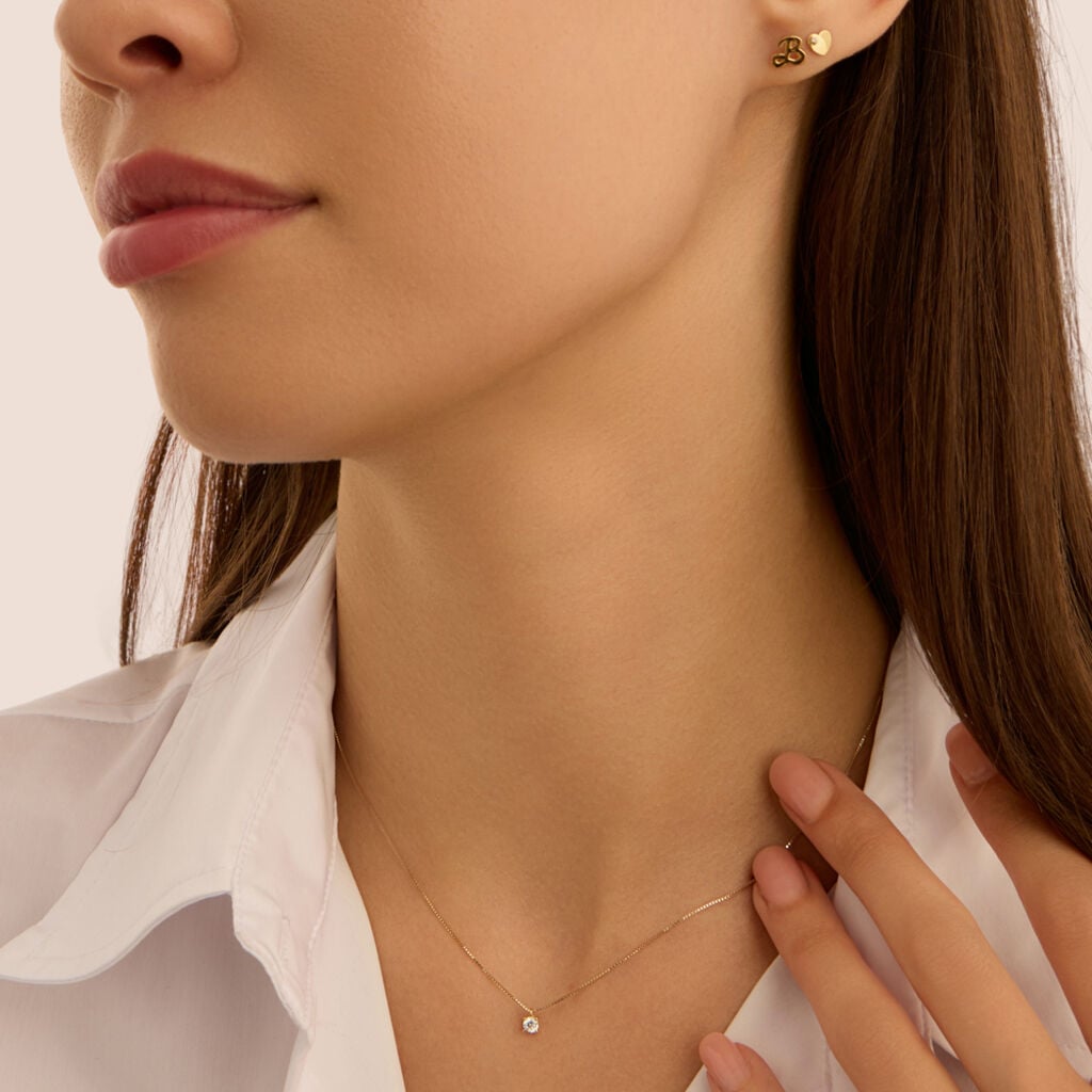 Collana Stroili Claire Punto Luce Oro Giallo 9 Kt Maglia Veneziana