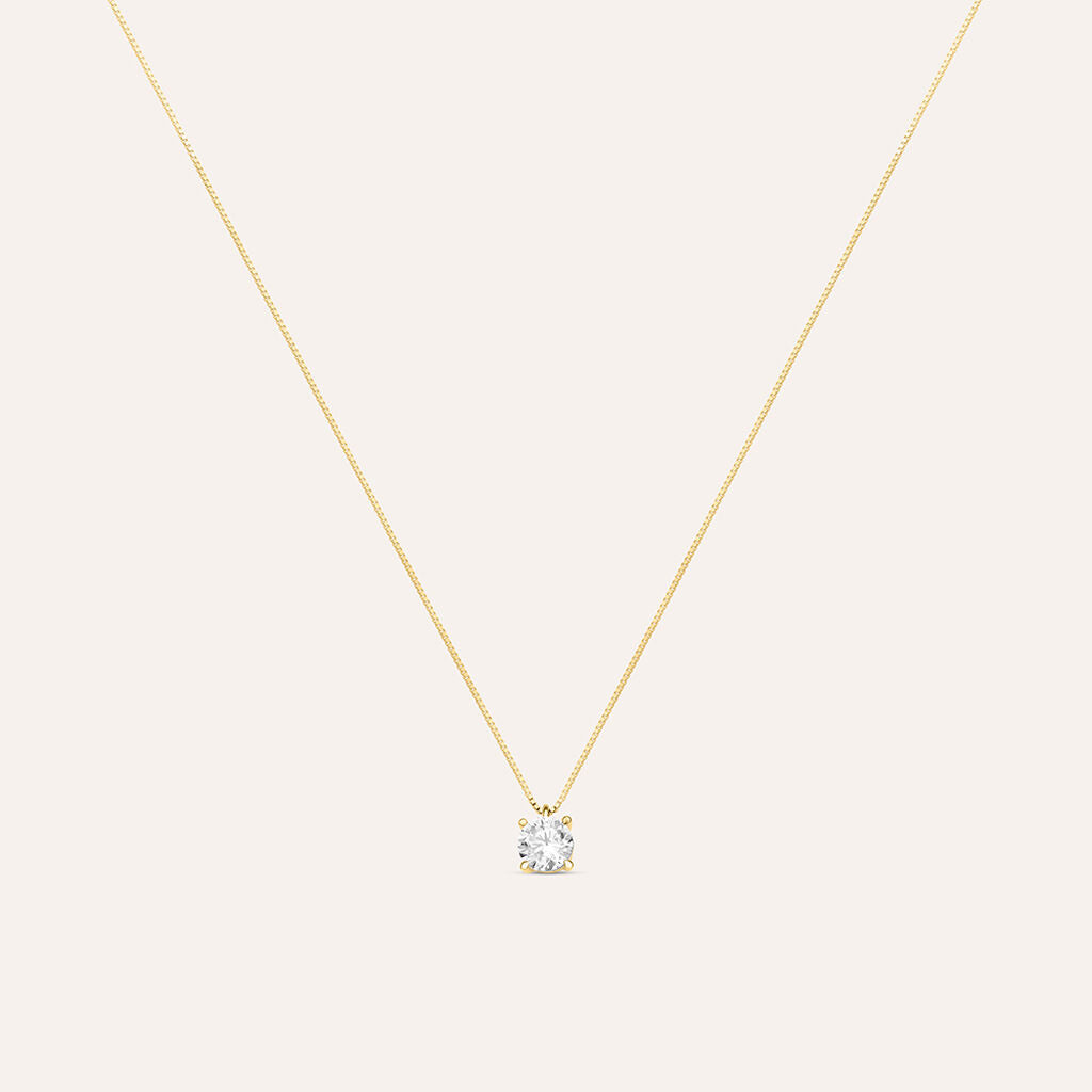 Collana Stroili Claire Punto Luce Maglia Veneziana Oro Giallo 9 Kt Cubic Zirconia