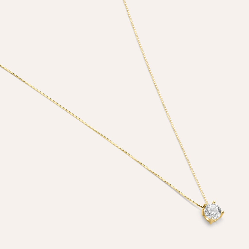 Collana Stroili Claire Punto Luce Maglia Veneziana Oro Giallo 9 Kt Cubic Zirconia