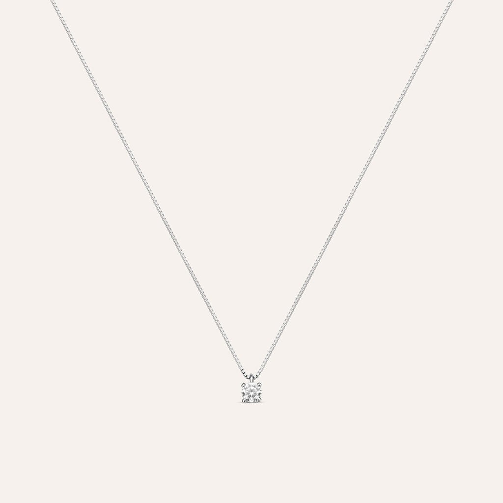 Collana Stroili Claire Punto Luce Oro Bianco 9 Kt