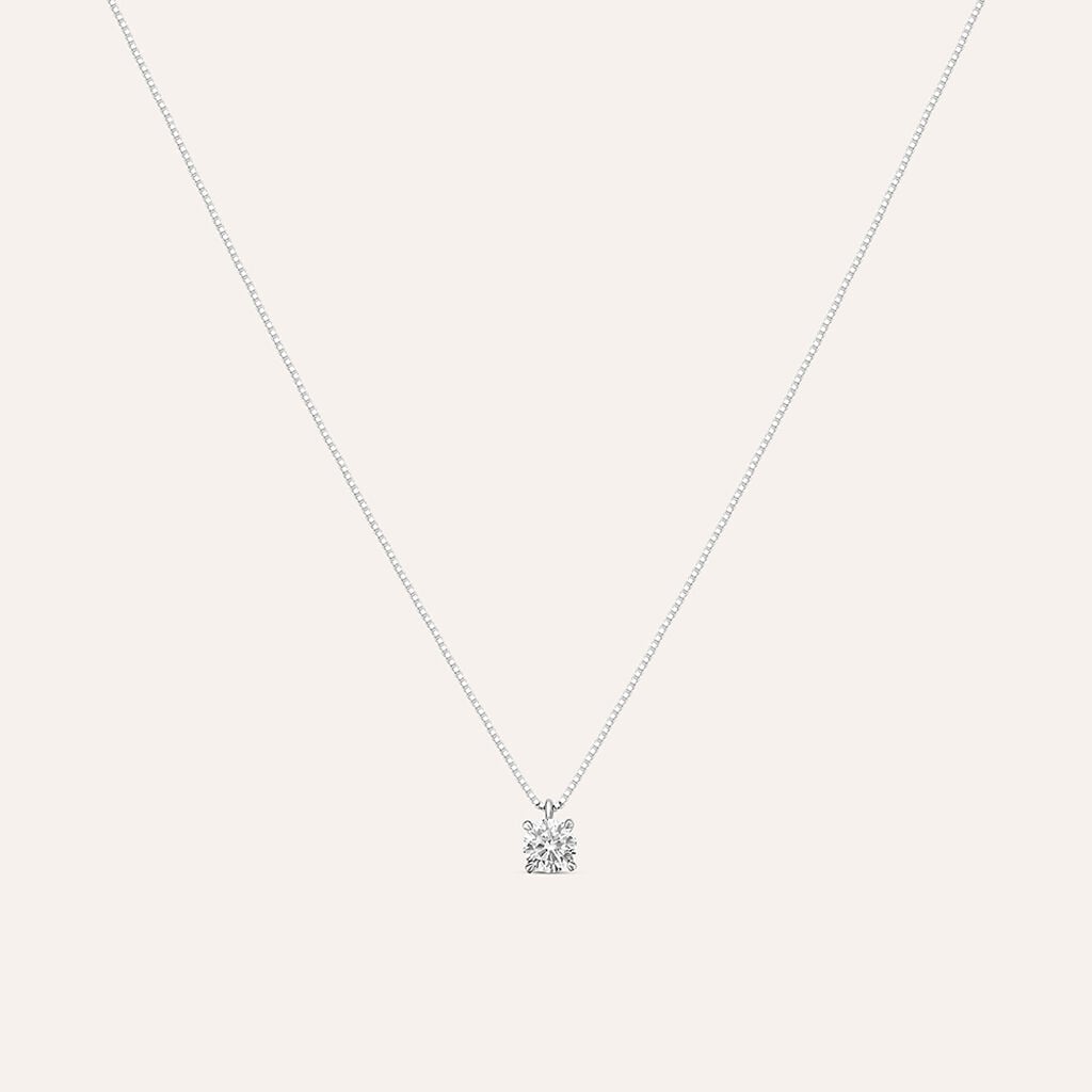 Collana Stroili Claire Punto Luce Oro Bianco 9 Kt Maglia Veneziana Cubic Zirconia