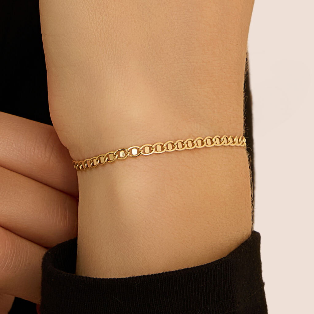 Bracciale Stroili Colette Oro Giallo 9 Kt Maglia Traversino