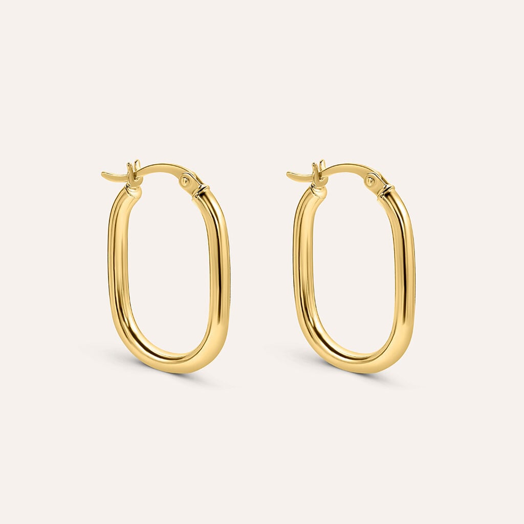 Orecchini Boccole Ovali Stroili Toujours Oro 9 Kt