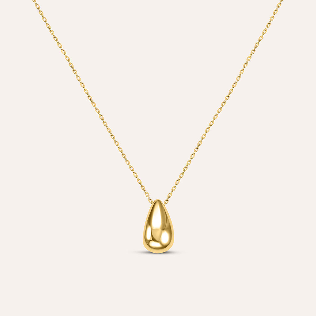 Collana Stroili Isabelle Oro Giallo 9 Kt Maglia Forzatina Pendente Goccia