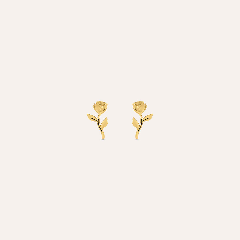 Orecchini Lobo Stroili Bon Ton Oro Giallo 9 Kt Con Rose
