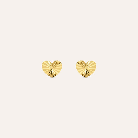 Orecchini Lobo Stroili Bon Ton Oro Giallo 9 Kt Con Cuori Sfaccettati