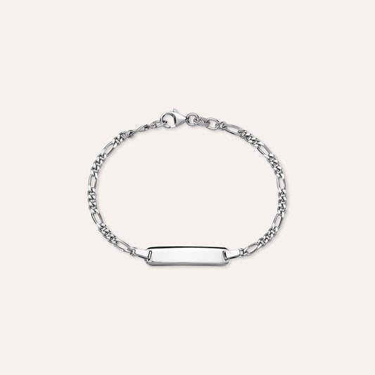 Bracciale Stroili Silver Baby Argento Maglia Figaro con Targhetta