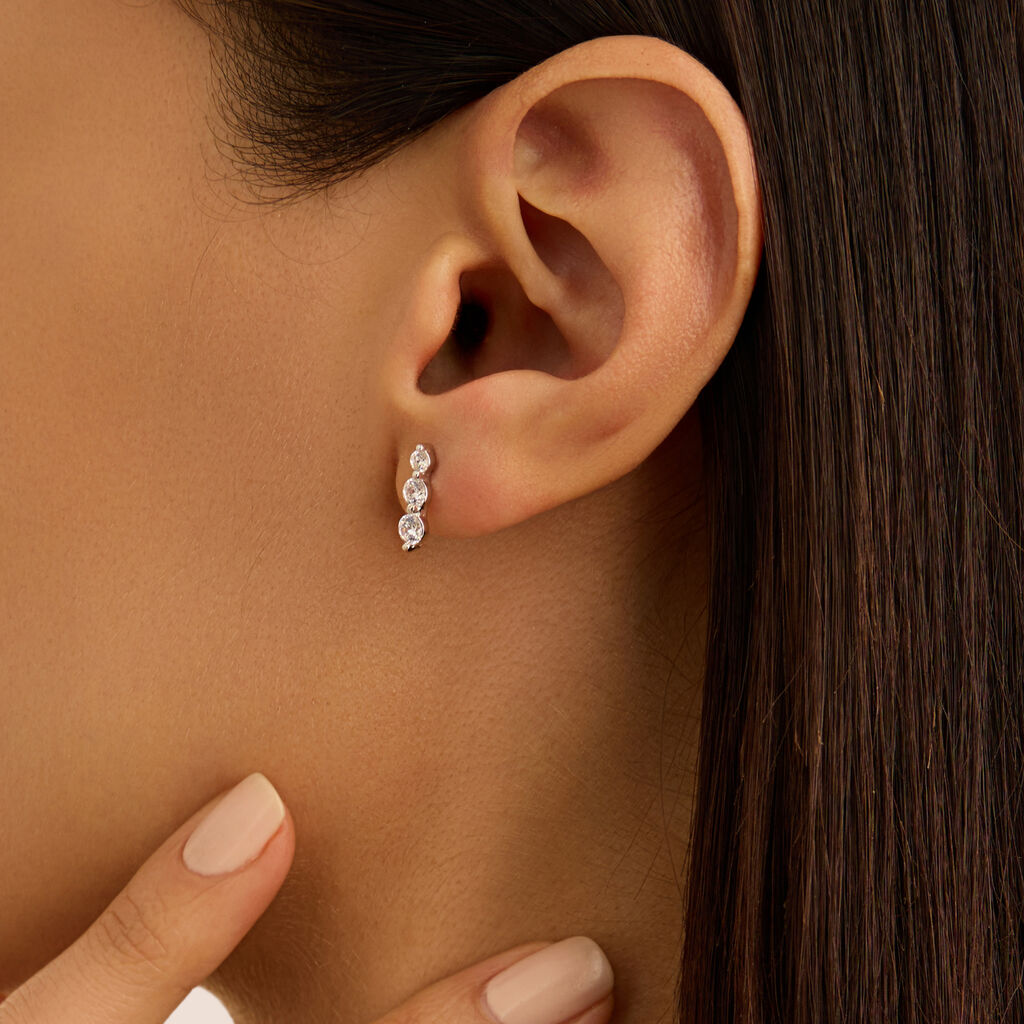Orecchini Stroili Silver Elegance Trilogy Argento Cubic Zirconia
