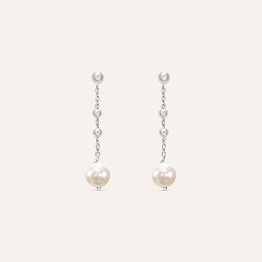 Orecchini Pendenti Stroili Silver Pearls Argento Sferette e Perle