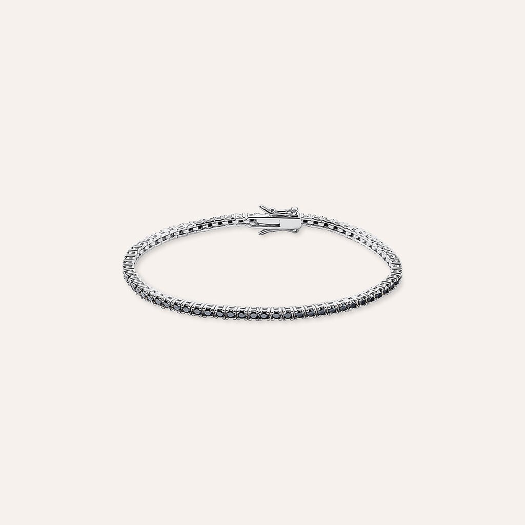 Bracciale Tennis Stroili Silver Elegance Argento Cubic Zirconia Neri