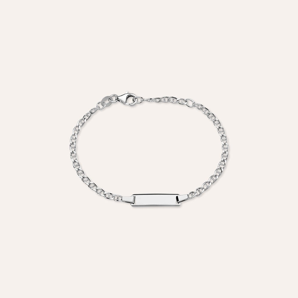 Bracciale Bimbo Stroili Silver Baby Argento Maglia Marinara Con Targhetta
