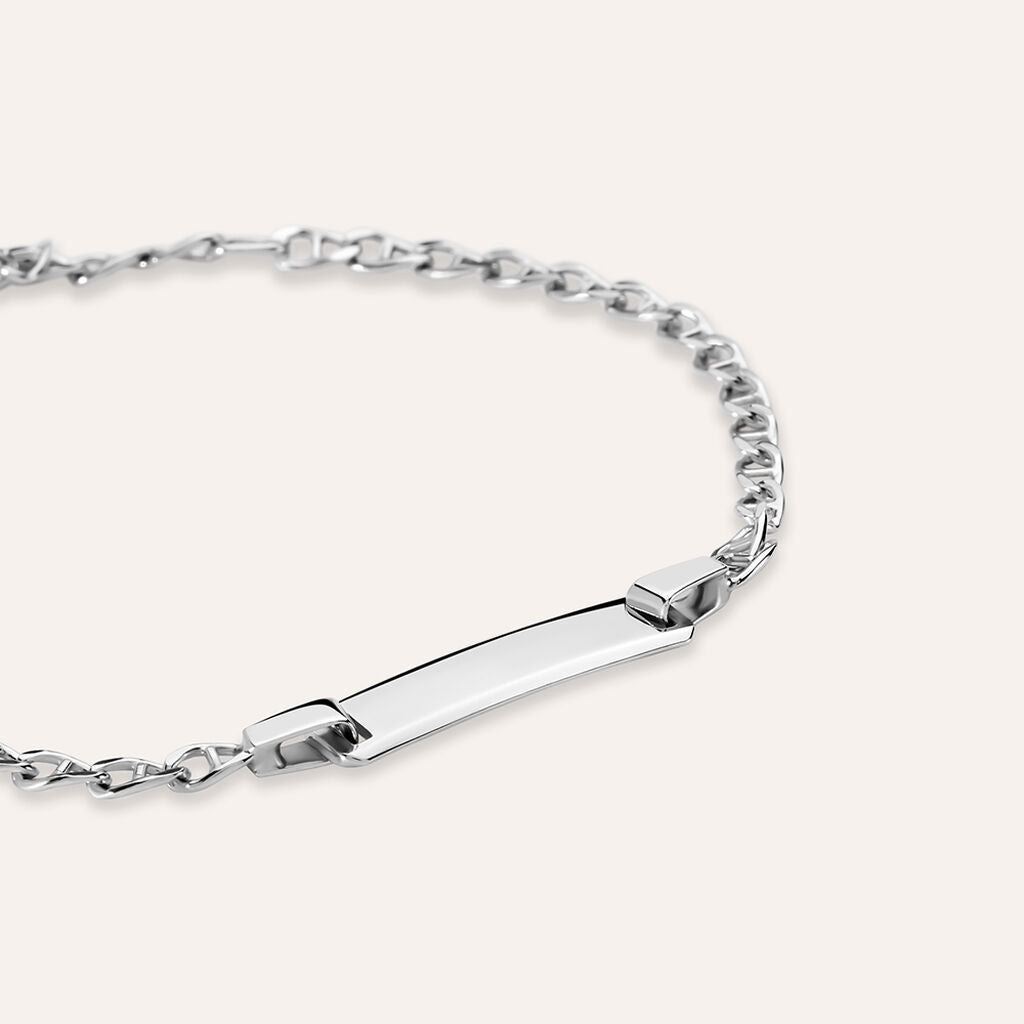 Bracciale Bimbo Stroili Silver Baby Argento Maglia Marinara Con Targhetta