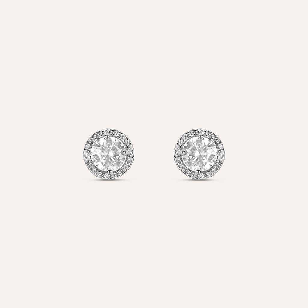 Orecchini a Lobo Stroili Silver Elegance Punti Luce Argento Cubic Zirconia e Pavè