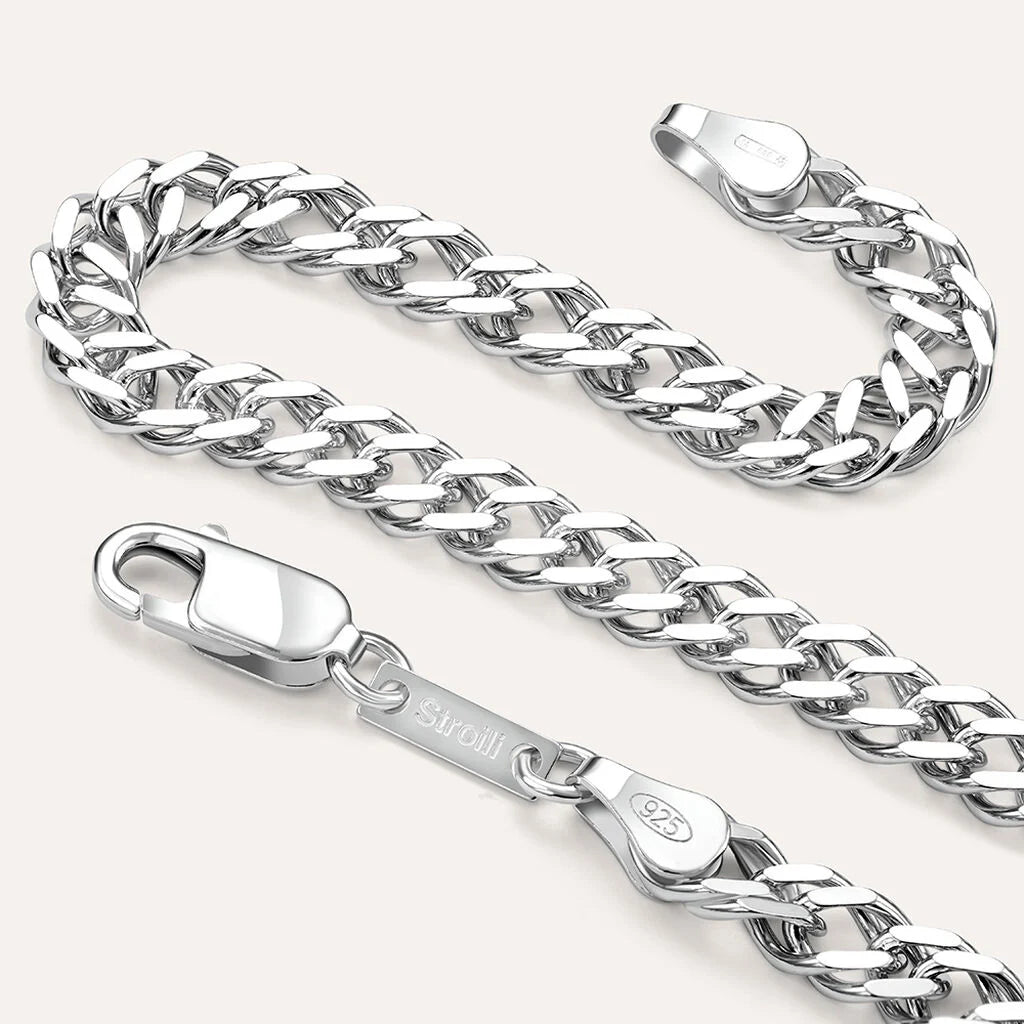 Bracciale Uomo Stroili Gentleman Argento Catena A Maglia Grumetta Cubana