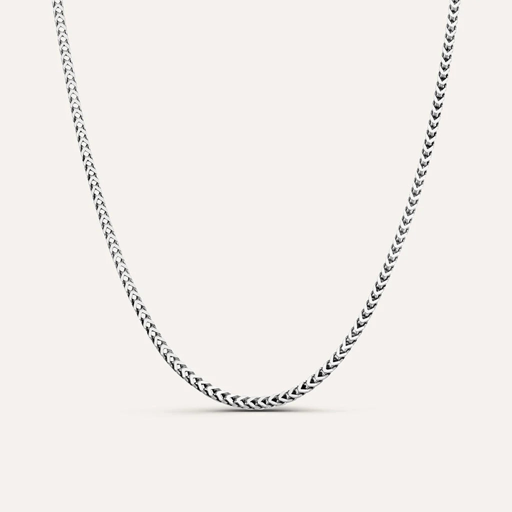 Collana Uomo Stroili Gentleman Argento Catena A Maglia Spiga Squadrata
