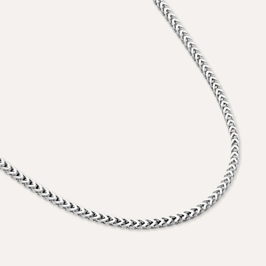 Collana Uomo Stroili Gentleman Argento Catena A Maglia Spiga Squadrata