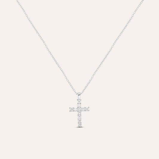 Collana Stroili Silver Elegance Argento Pendente Croce Cubic Zirconia
