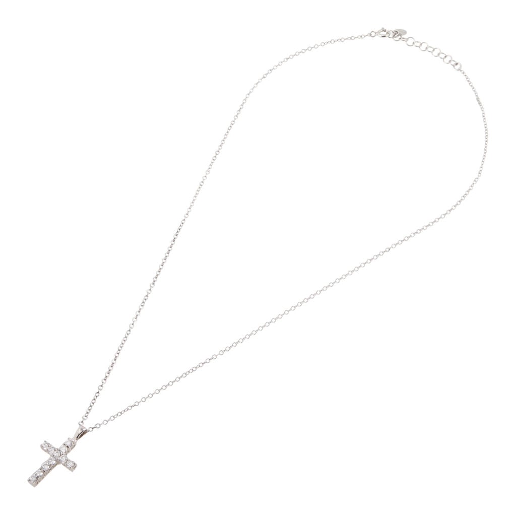 Collana Stroili Silver Elegance Argento Pendente Croce Cubic Zirconia