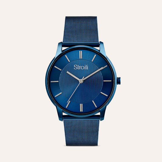 Orologio Stroili Nizza 42 Mm.pvd Blu Braccialato Maglia Milanese Quadrante Blu