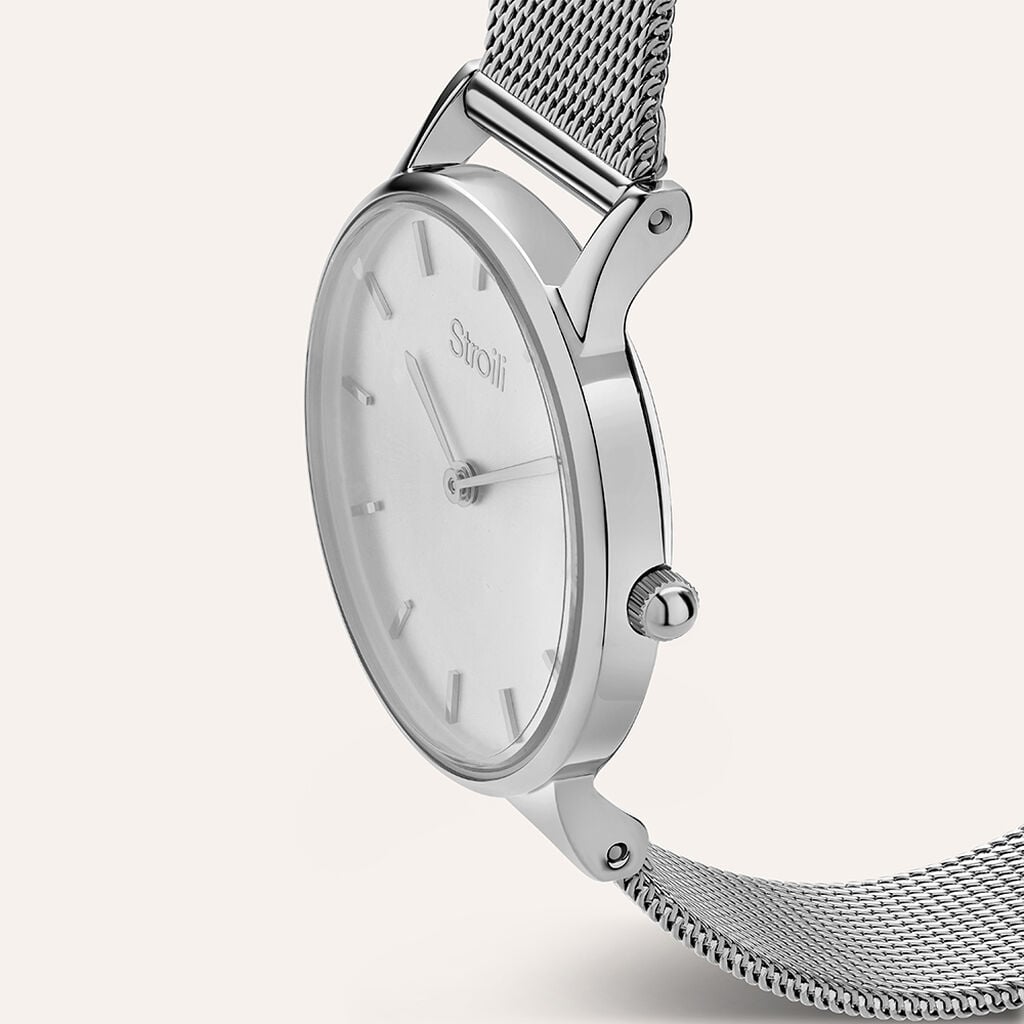 Orologio Stroili Little Ibiza Lady 28 Mm Braccialato Maglia Milanese Quadrante Silver