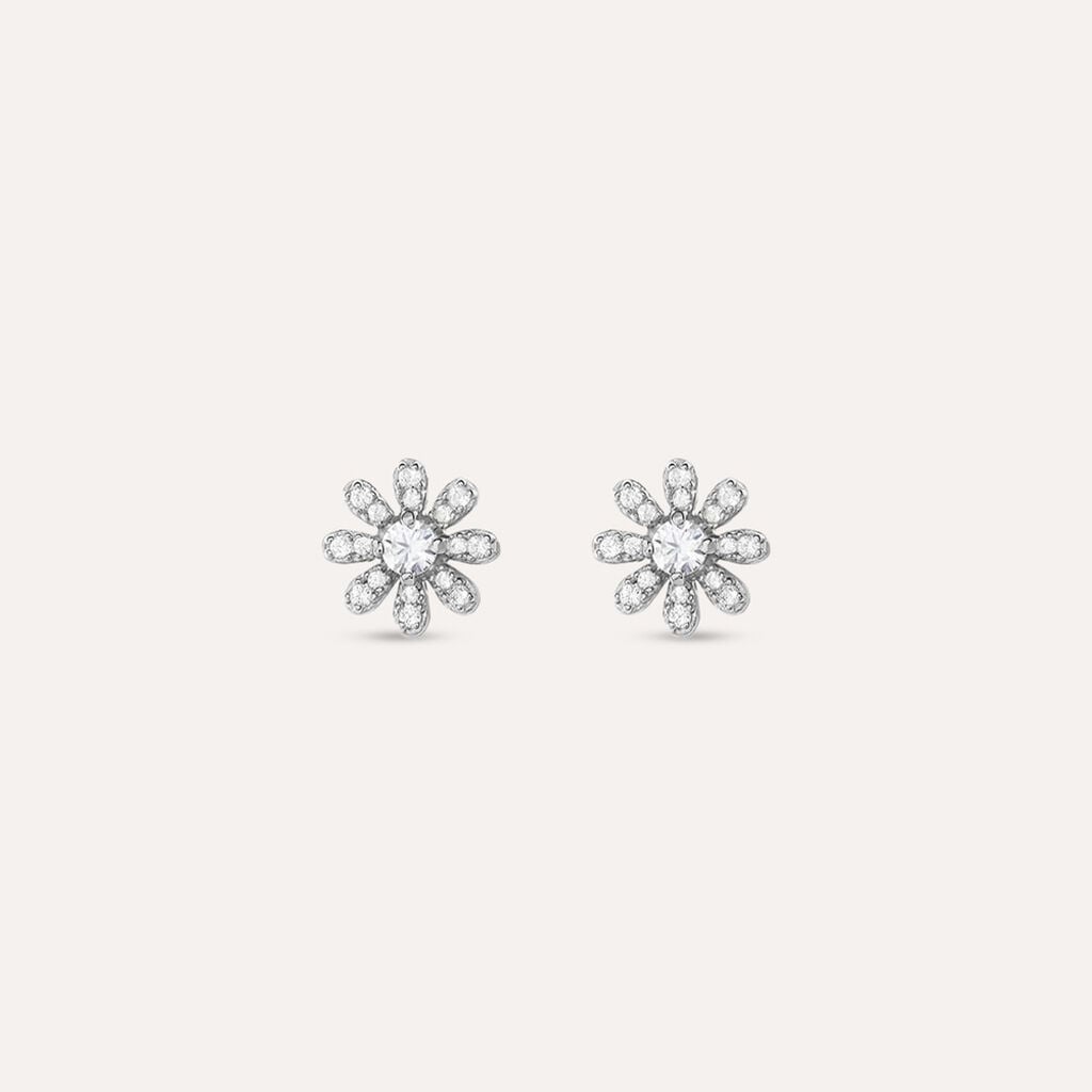 Orecchini a Lobo Stroili Silver Moments Argento Fiore Cubic Zirconia