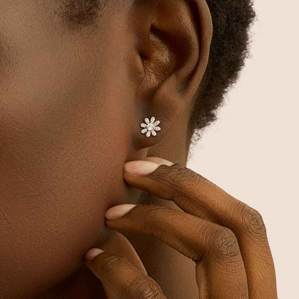 Orecchini a Lobo Stroili Silver Moments Argento Fiore Cubic Zirconia