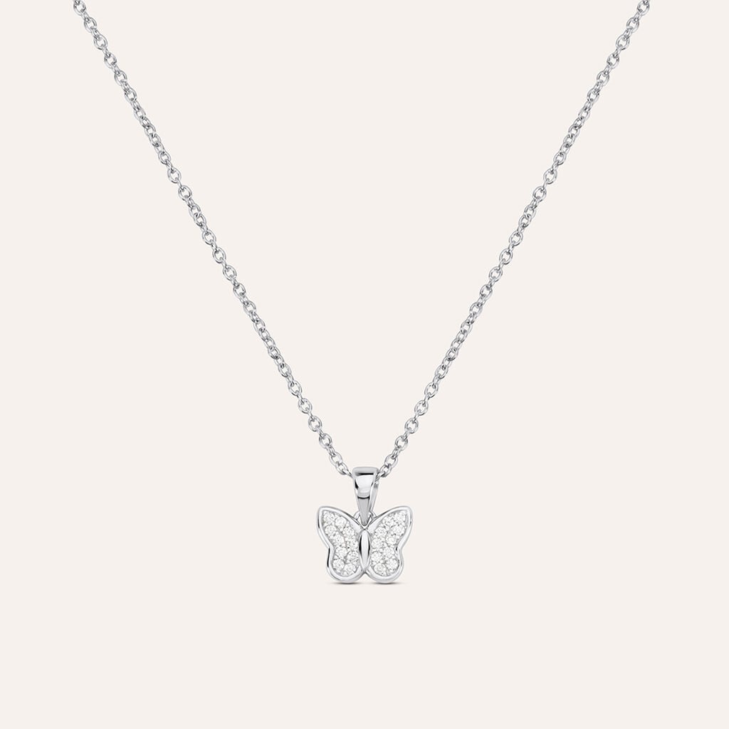 Collana Stroili Silver Moments Argento Pendente Farfalla Cubic Zirconia