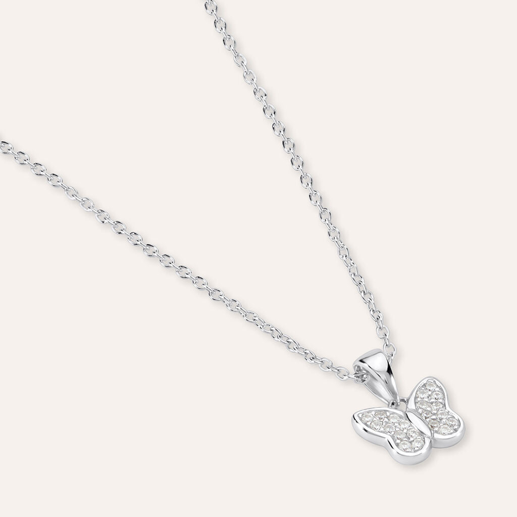 Collana Stroili Silver Moments Argento Pendente Farfalla Cubic Zirconia