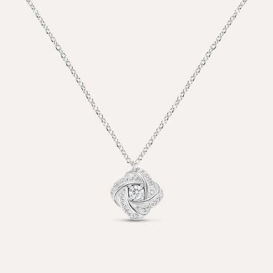 Collana Stroili Silver Elegance Quadrato Argento Maglia Rolò Cubic Zirconia Bianco