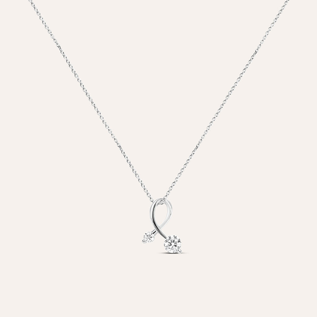 Collana Stroili Silver Elegance Argento Pendente con Intreccio e Cubic Zirconia