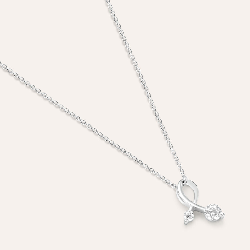 Collana Stroili Silver Elegance Argento Pendente con Intreccio e Cubic Zirconia