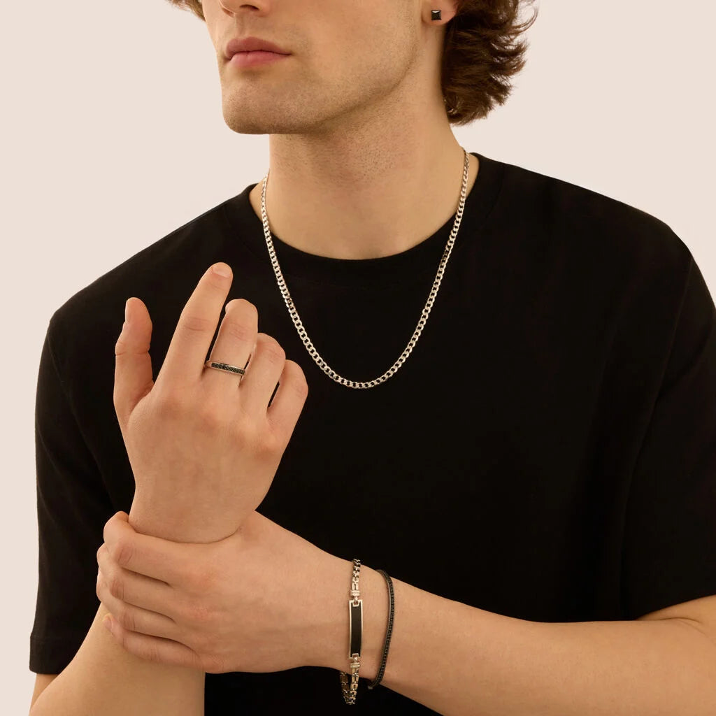 Collana Uomo Stroili Gentleman Argento Catena A Maglia Grumetta
