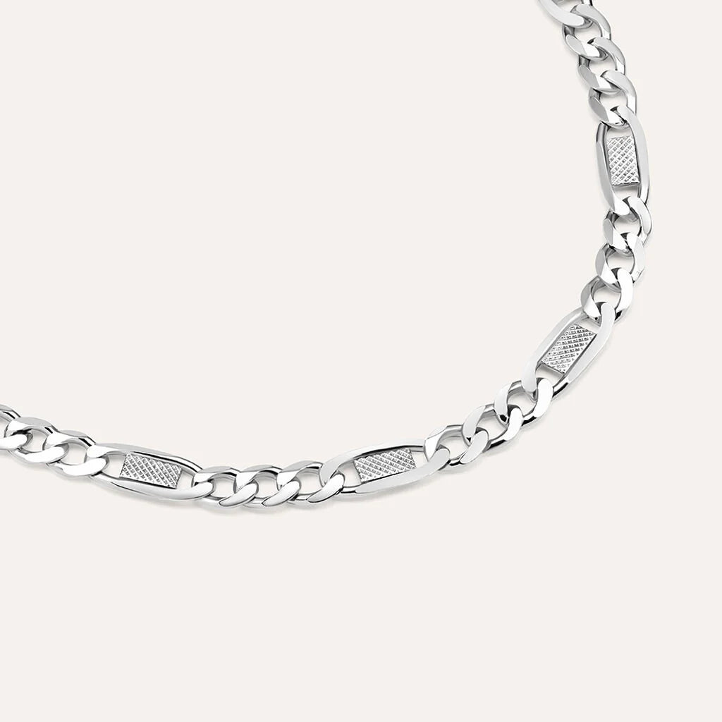 Bracciale Uomo Stroili Gentleman Argento Catena A Maglia Alternata 1/3