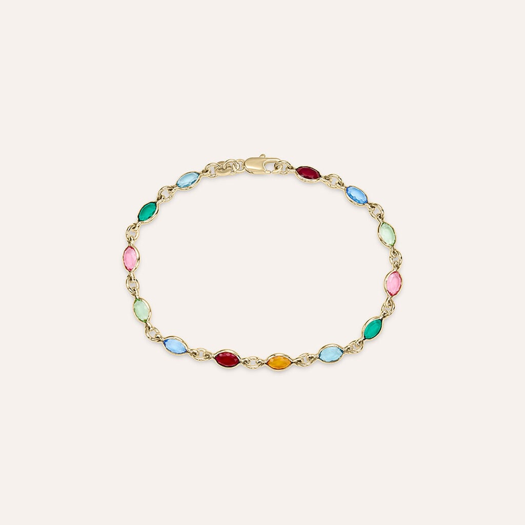 Bracciale Stroili Golden Dream Metallo Pvd Oro Cubic Zirconia Multicolore