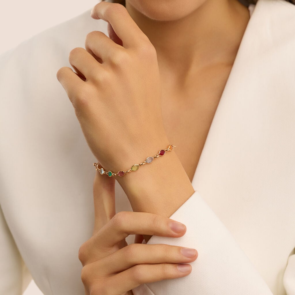 Bracciale Stroili Golden Dream Metallo Pvd Oro Cubic Zirconia Multicolore