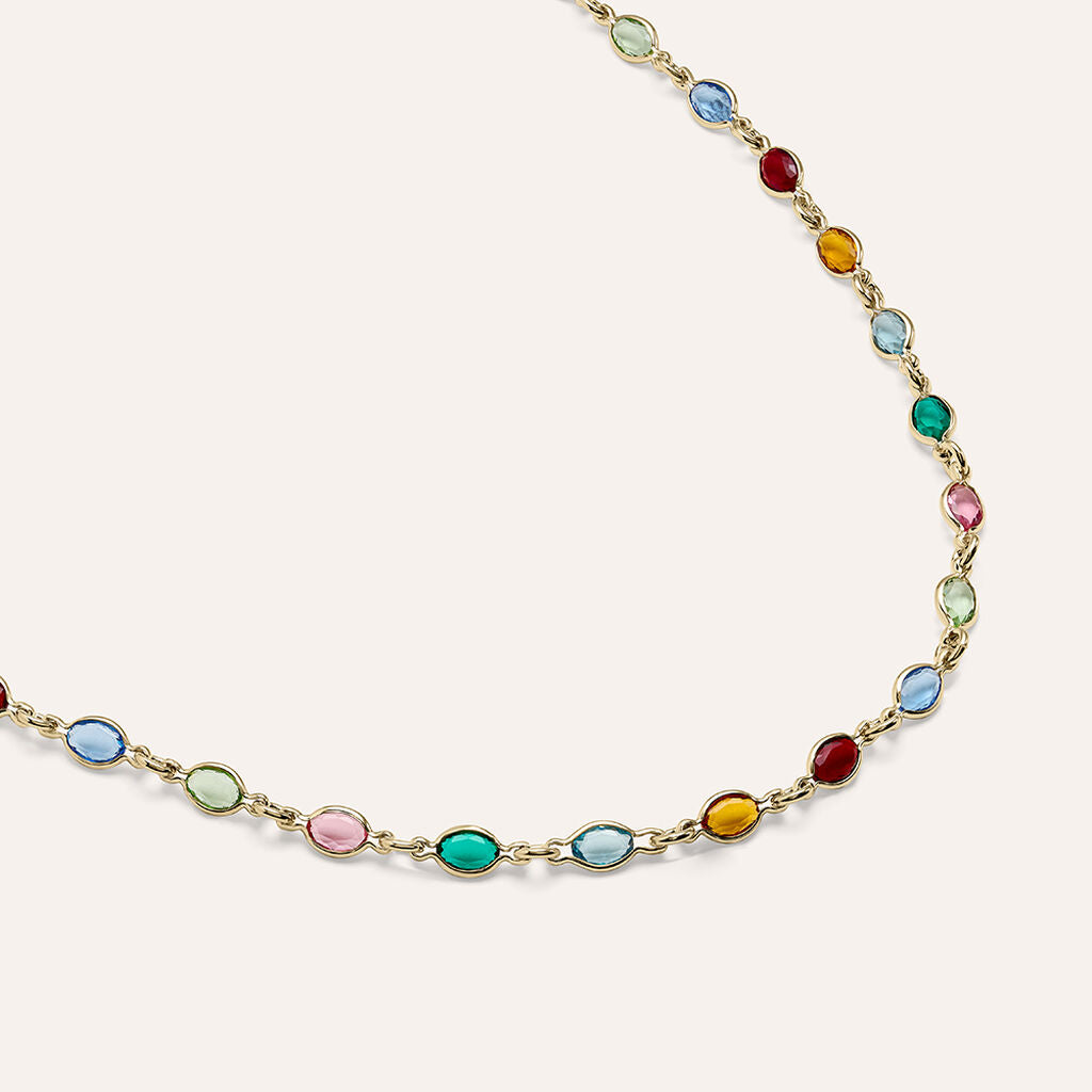 Collana Stroili Golden Dream Metallo Pvd Oro Cubic Zirconia Multicolore