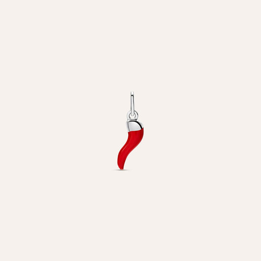 Pendente Stroili Love Beats Argento Cornetto Smalto Rosso