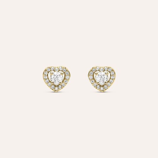 Orecchini a Lobo Stroili Golden Dream Cuore Pvd Oro Cubic Zirconia Contornato