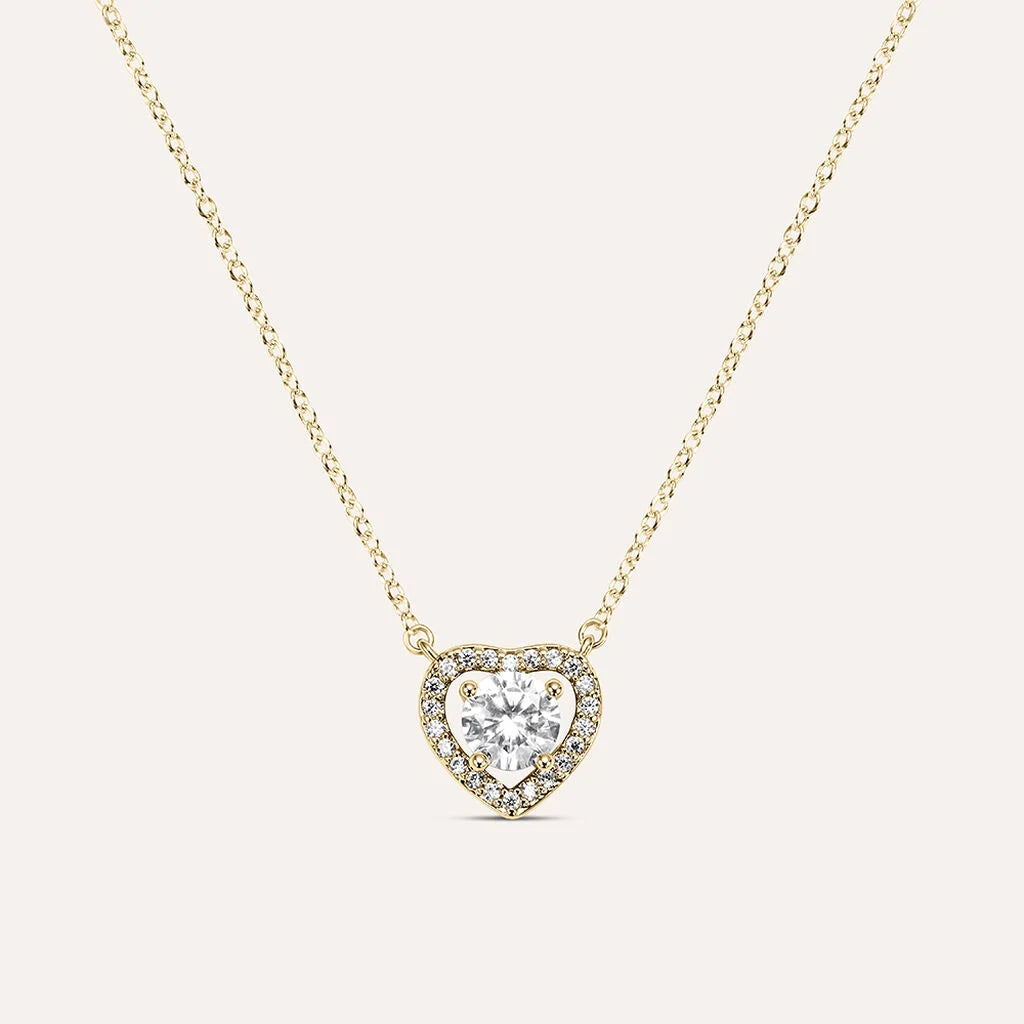 Collana Stroili Golden Dream Pvd Oro Con Pendente Cuore Cubic Zirconia Contornato