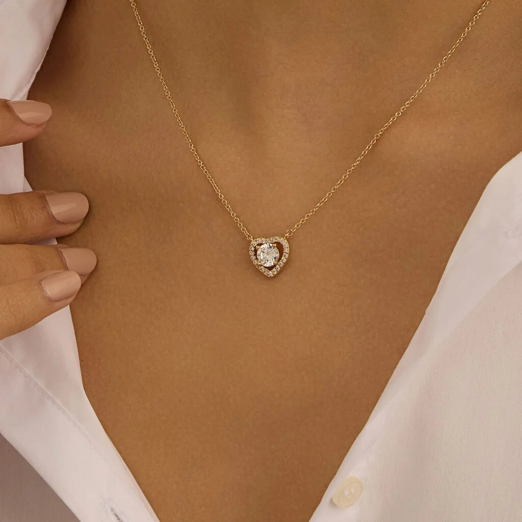 Collana Stroili Golden Dream Pvd Oro Con Pendente Cuore Cubic Zirconia Contornato