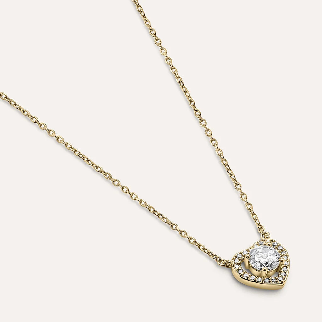Collana Stroili Golden Dream Pvd Oro Con Pendente Cuore Cubic Zirconia Contornato