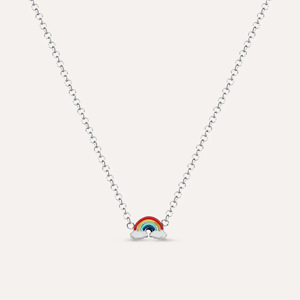 Collana Stroili Silver Baby Argento Con Pendente Arcobaleno Smaltato
