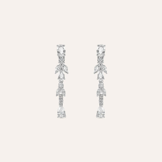 Orecchini Pendenti Stroili Silver Elegance Argento Foglie Cubic Zirconia