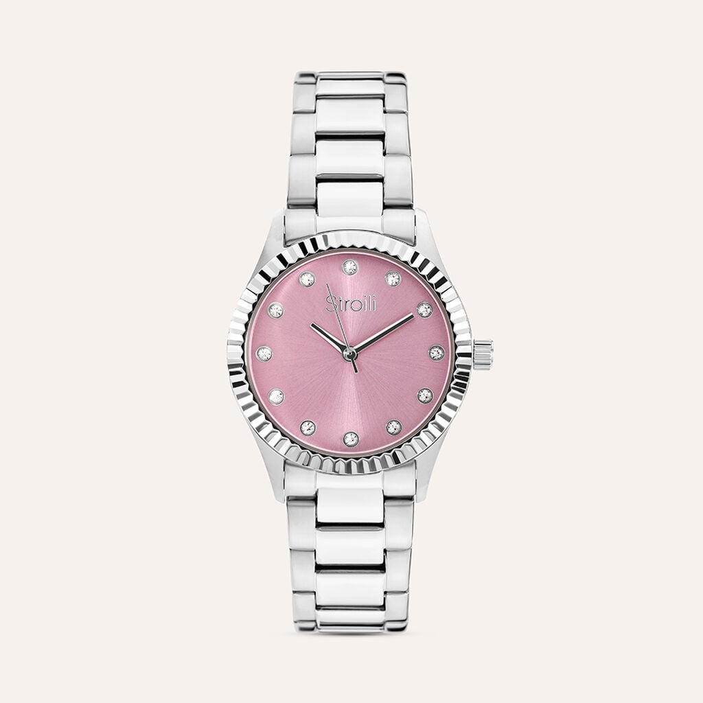 Orologio Stroili Positano Lady 30 Mm Acciaio Braccialato Quadrante Rosa