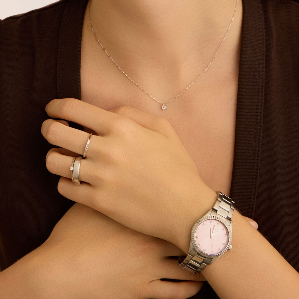 Orologio Stroili Positano Lady 30 Mm Acciaio Braccialato Quadrante Rosa