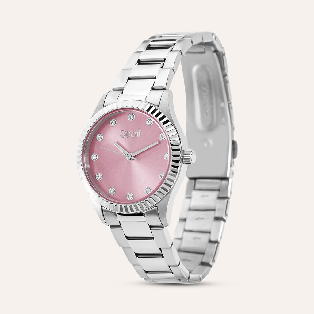 Orologio Stroili Positano Lady 30 Mm Acciaio Braccialato Quadrante Rosa
